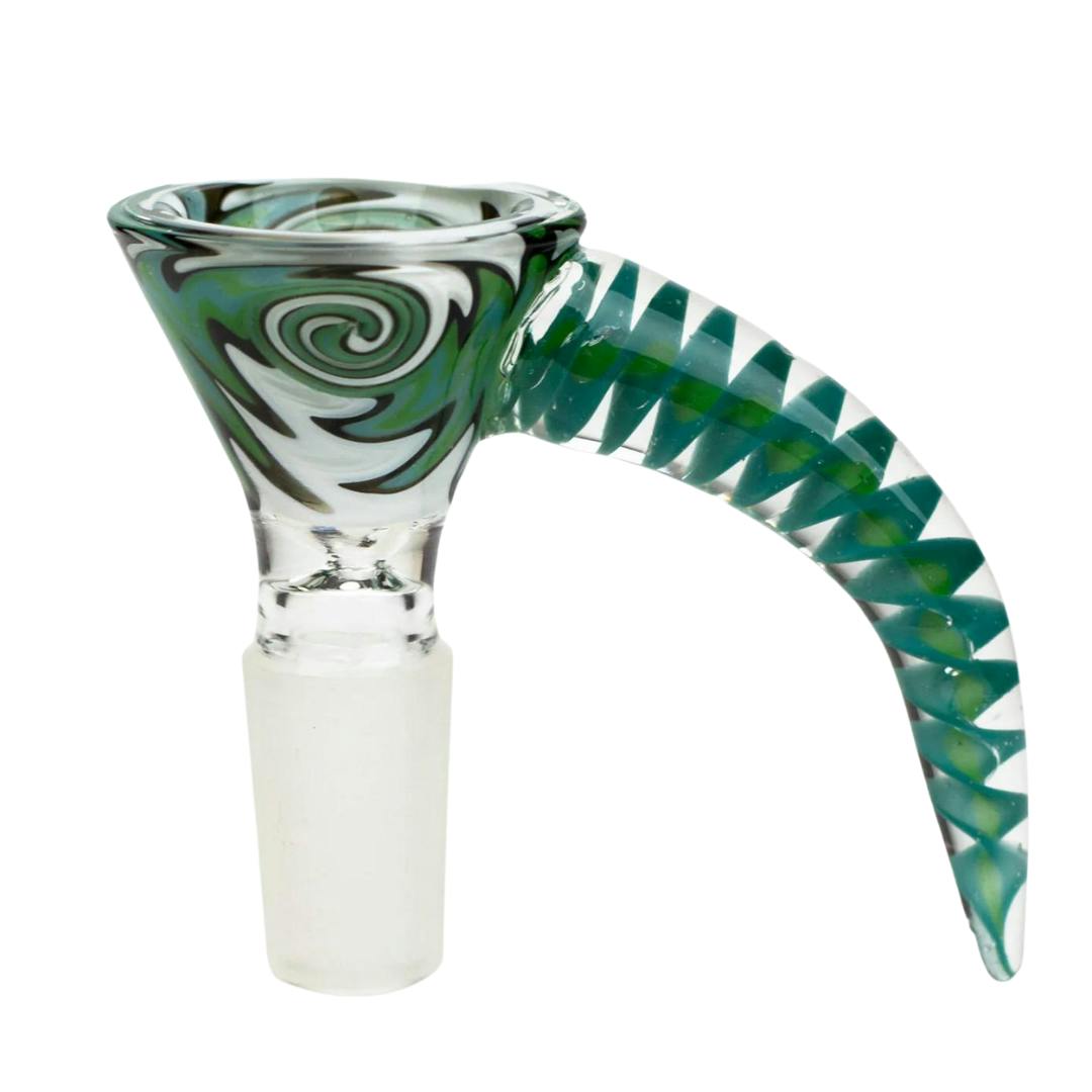 Glass Bowl with Horn Handle - Teal