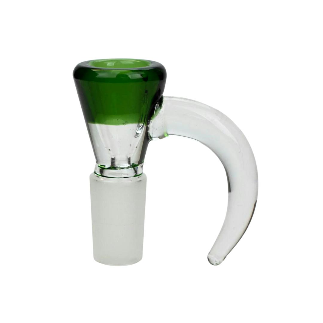 Two tone Color Thick bowl with Horn Handle - Green