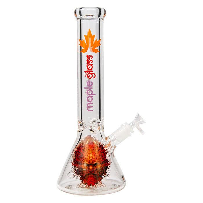 14'' 9 Mm Hand Blown Glass Bong - Angry Man
