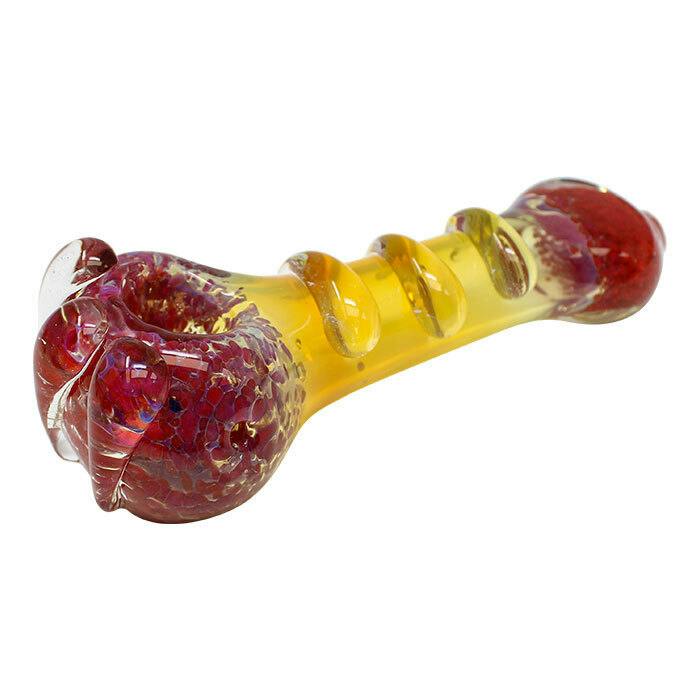 5" Three Ring Glass Pipe - Red