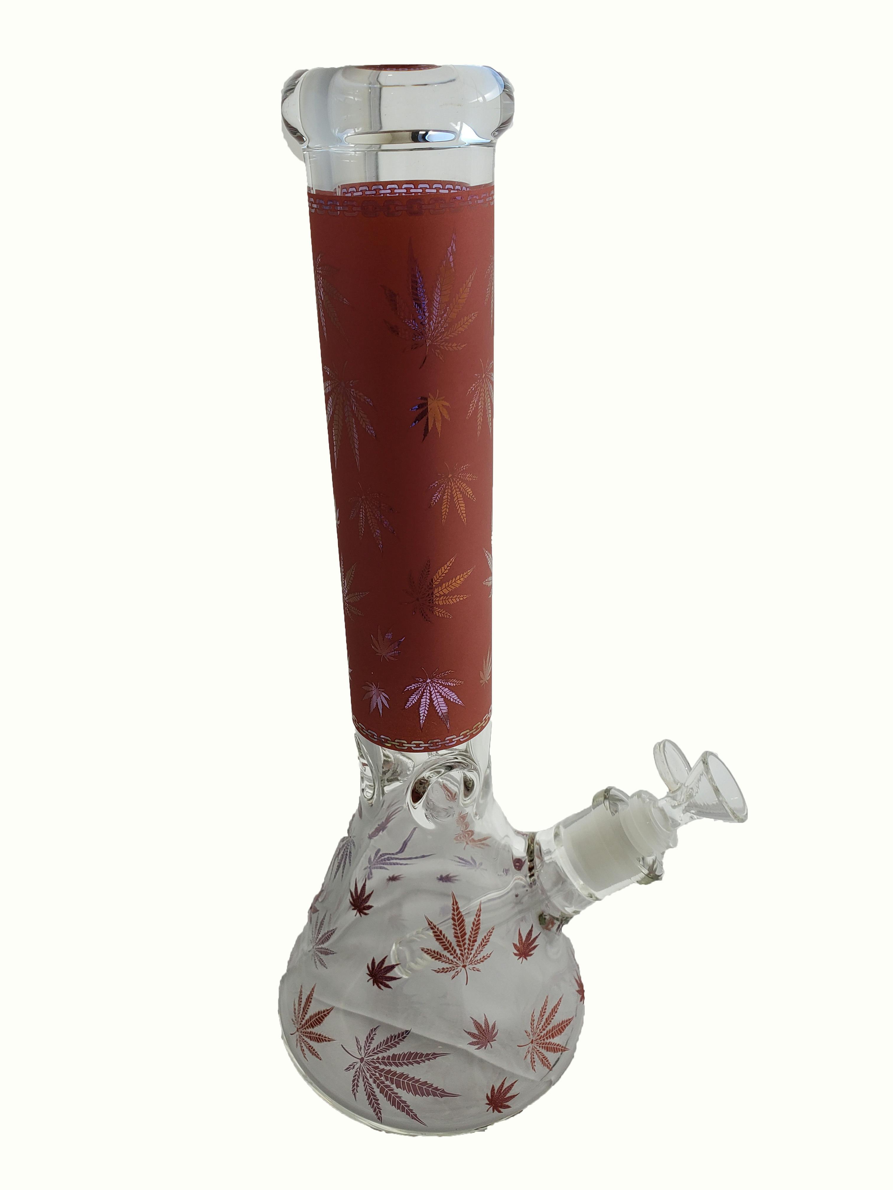 14" 7mm Leaf Glass Bong