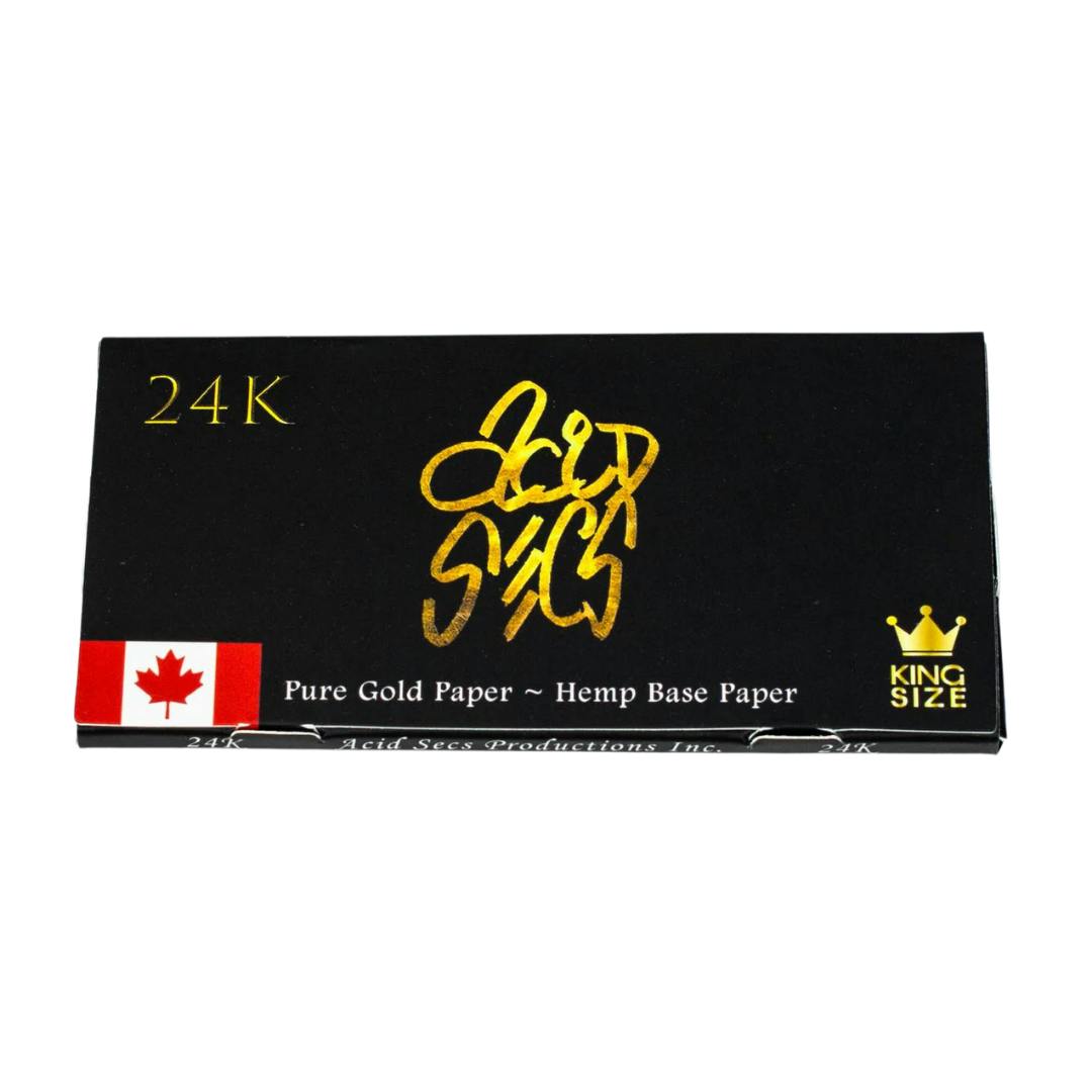 Acid Secs 24K Gold King size Rolling Paper - Single Sheet