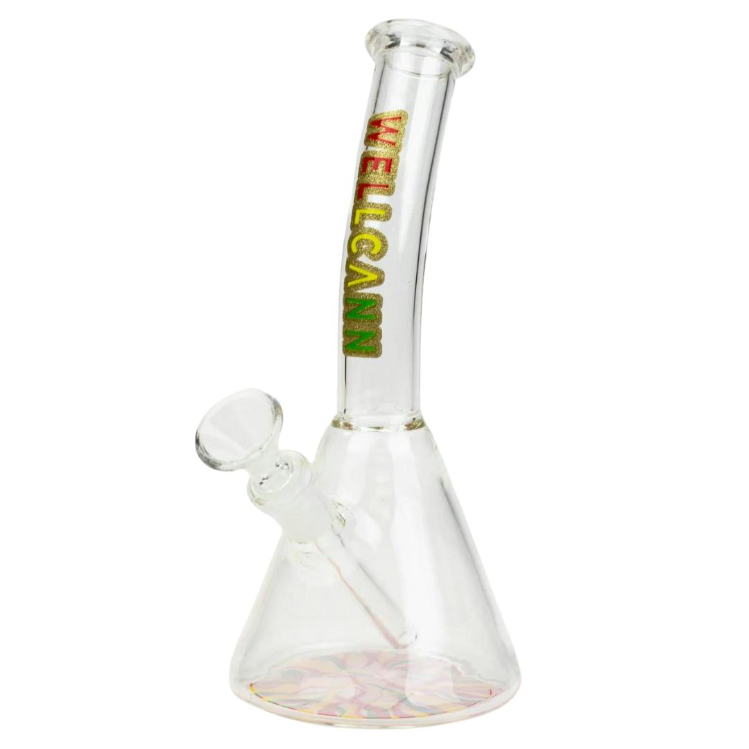 8" WellCann Mini Bong with Colour Bottom - Rasta