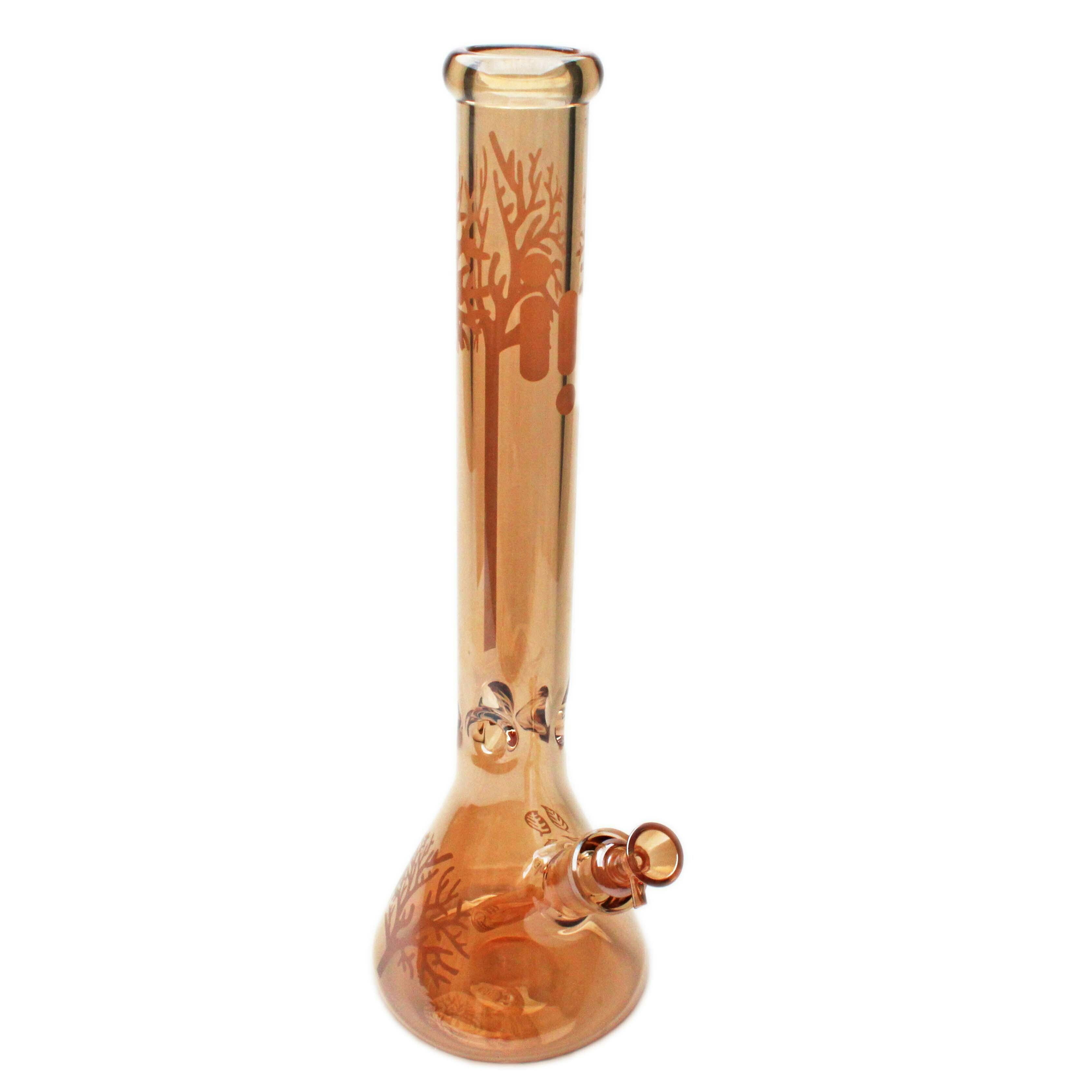18" 7mm Beaker Chrome Glass Bong - Champagne