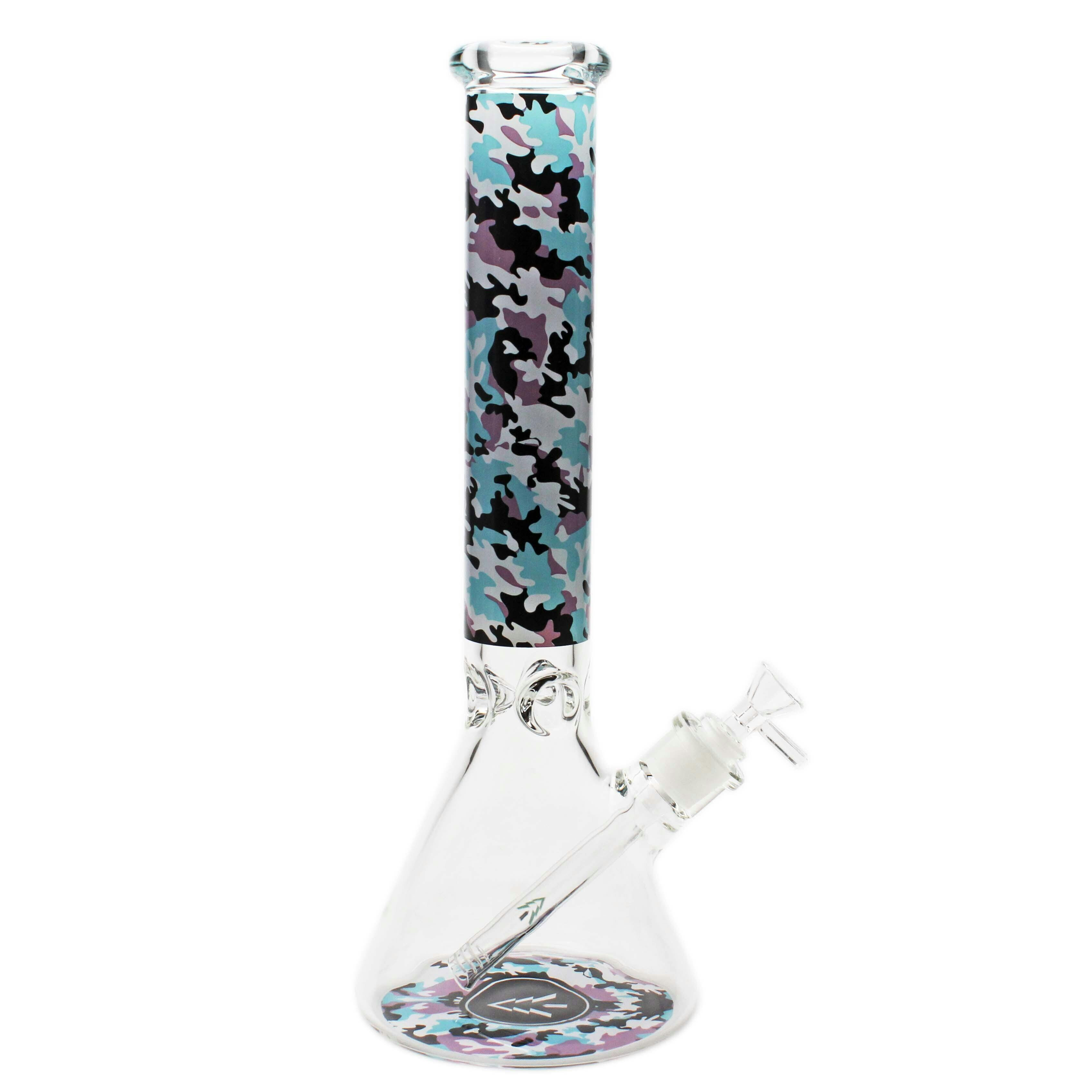 15'' Glass Bong Tree Glass 7mm Beaker - DigiCamo Pattern