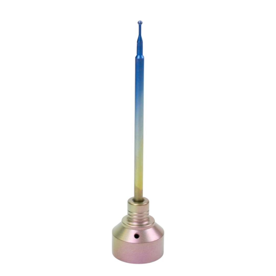 4'' Titanium Dabber with One Hole Carb Cap - Rainbow
