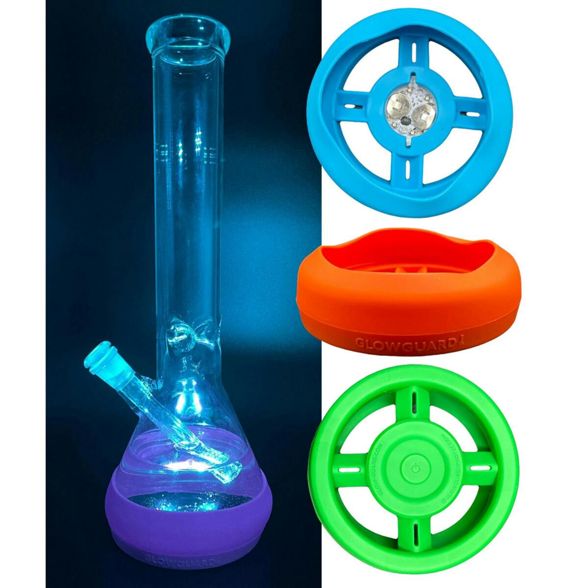 Glow Guard Silicone Water Pipe Base Sleeve - 3''- 4.25'' - Red
