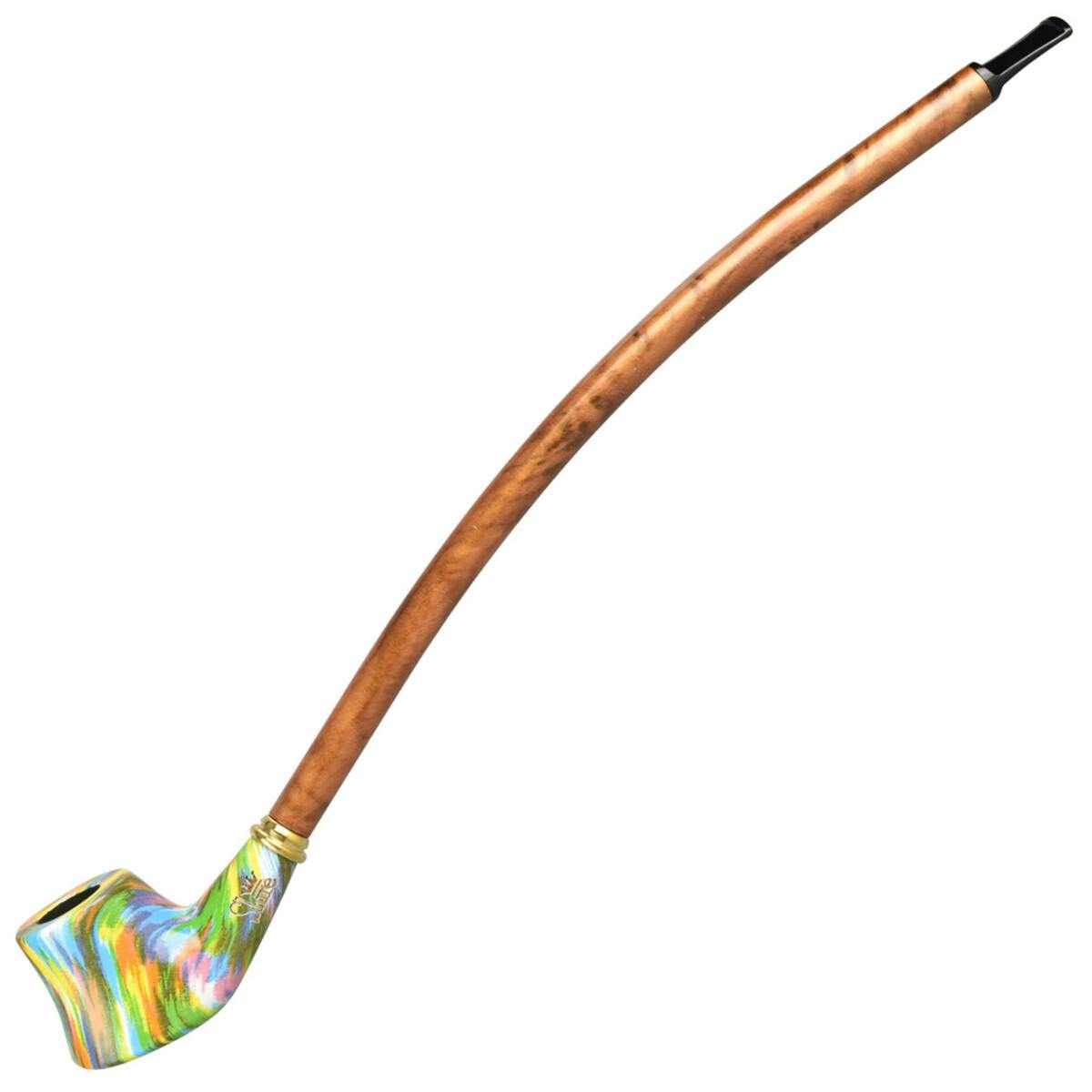 Pulsar Shire Pipes Rainbow Brown Stem Cherry Tobacco Pipe - 15”
