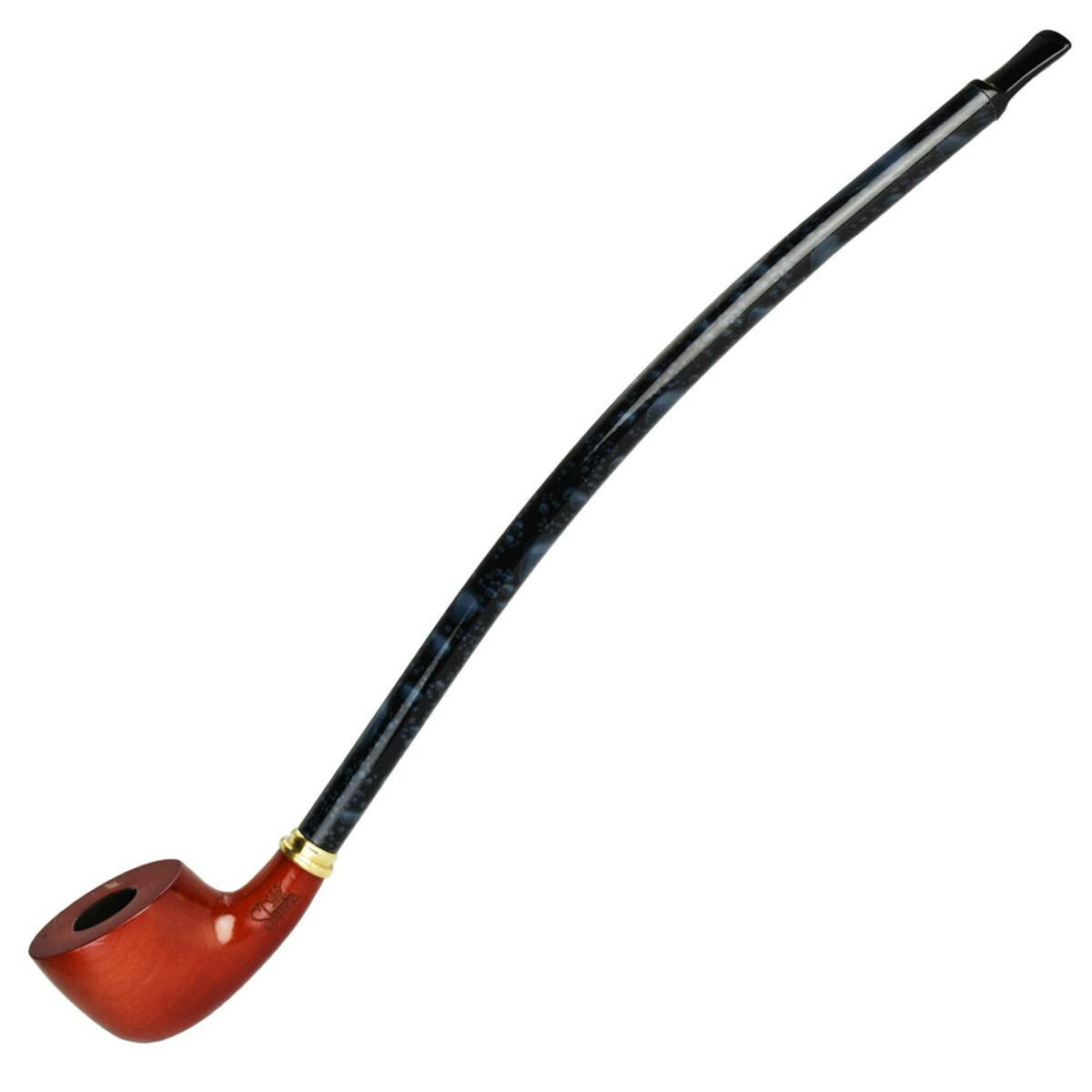 Pulsar Shire Pipes Curved Smooth Cherry Wood Tobacco Pipe - 15"