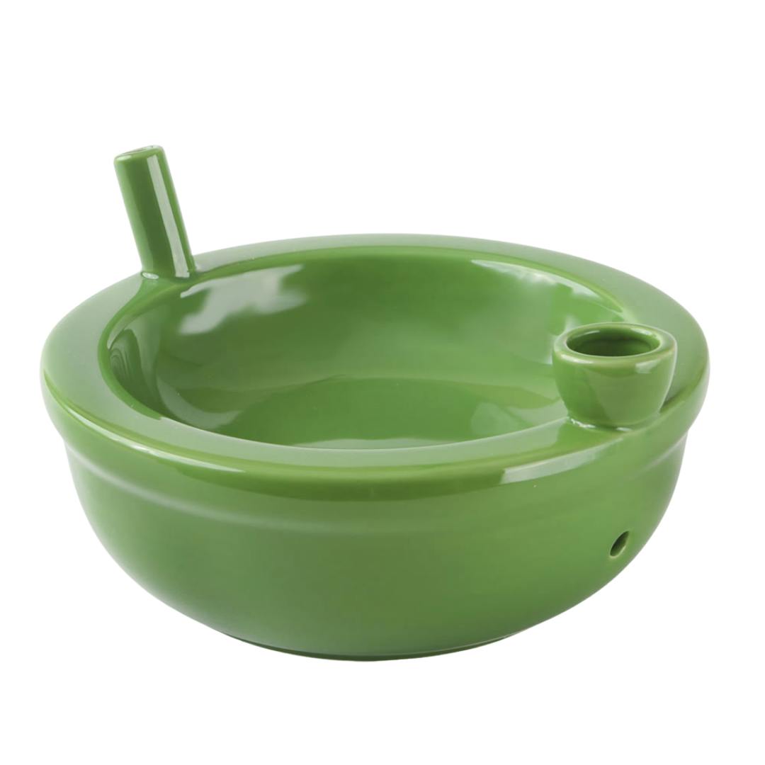 Ceramic Roast and Toast Green Munchies Bowl and Pipe