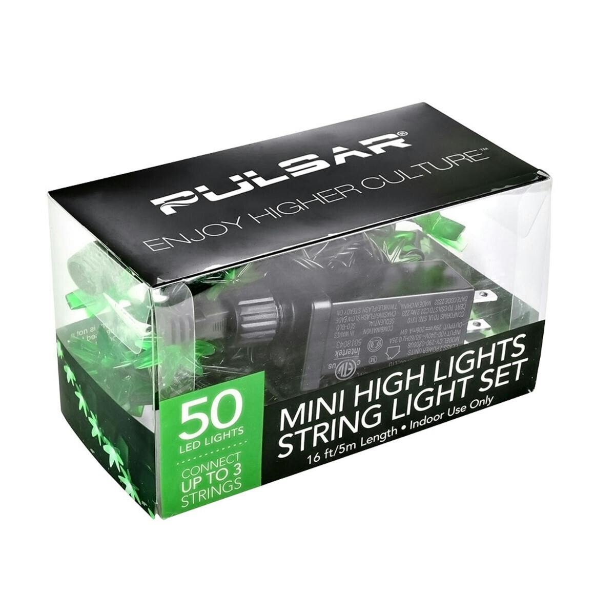 Pulsar Mini High Lights Hemp Leaf LED String Light Set - 50 lights