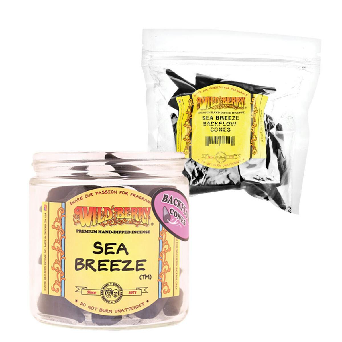 25PC BAG - Wild Berry Backflow Cone Incense - Sea Breeze