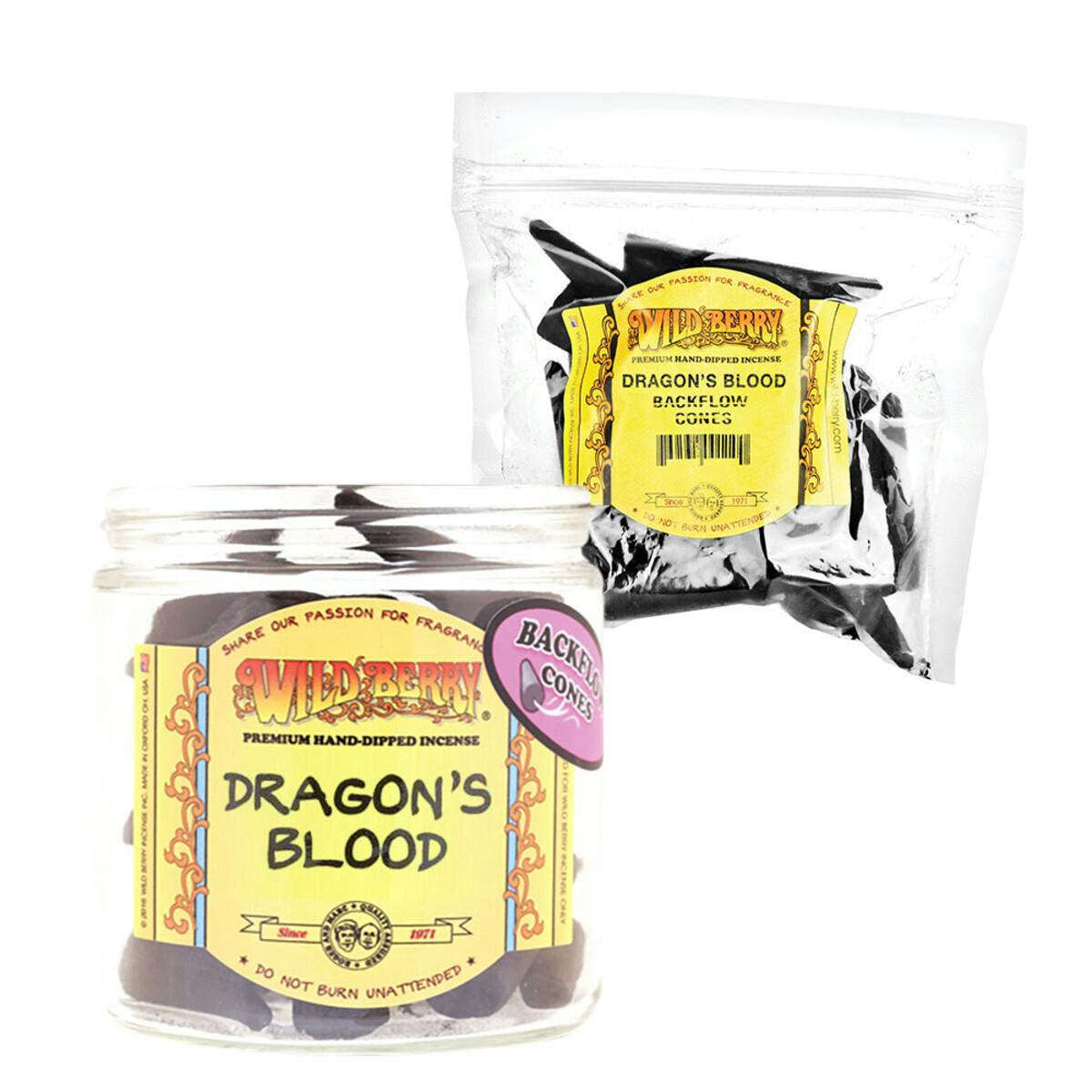 25PC BAG - Wild Berry Backflow Cone Incense - Dragons Blood
