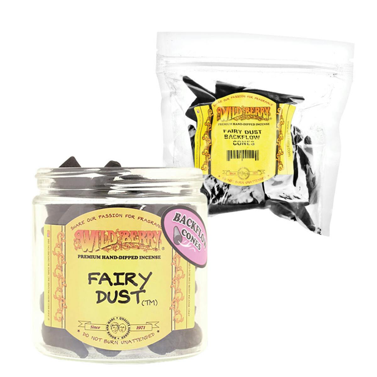 25PC BAG - Wild Berry Backflow Cone Incense - Fairy Dust