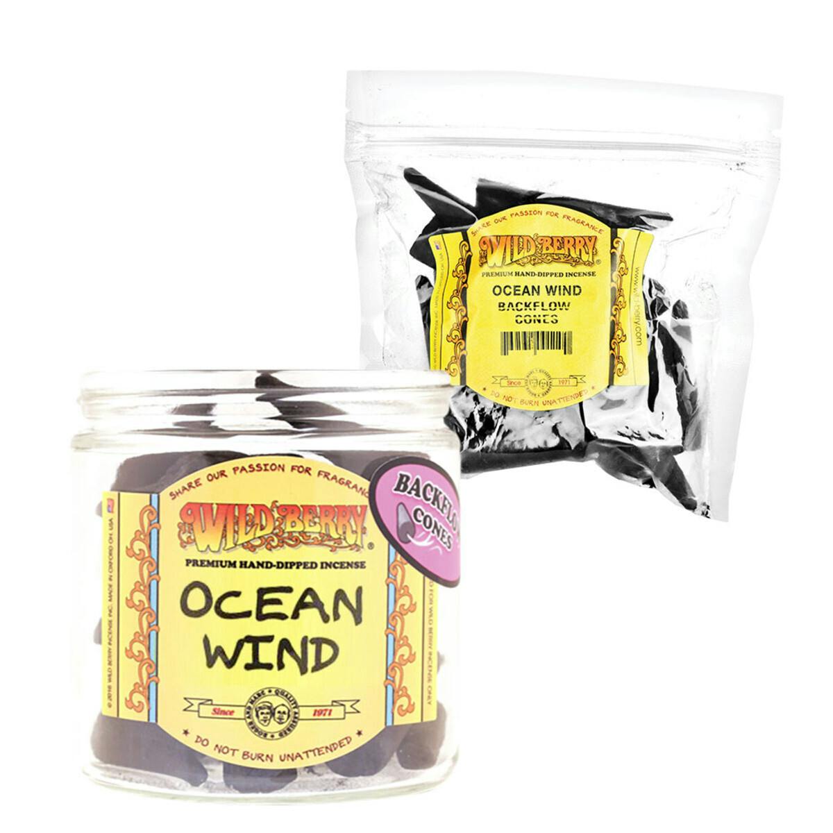 25PC BAG - Wild Berry Backflow Cone Incense - Ocean Wind
