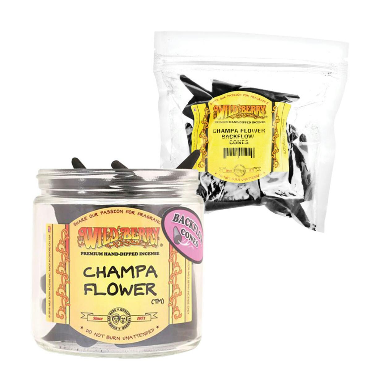 25PC BAG - Wild Berry Backflow Cone Incense - Champa Flower