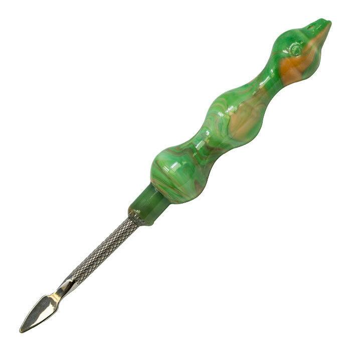 Swirly Dabbing Stick With Paddle Scooper - Green