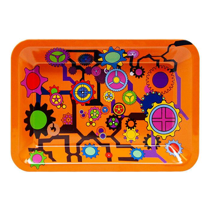 Small Rolling Tray - Orange Gear
