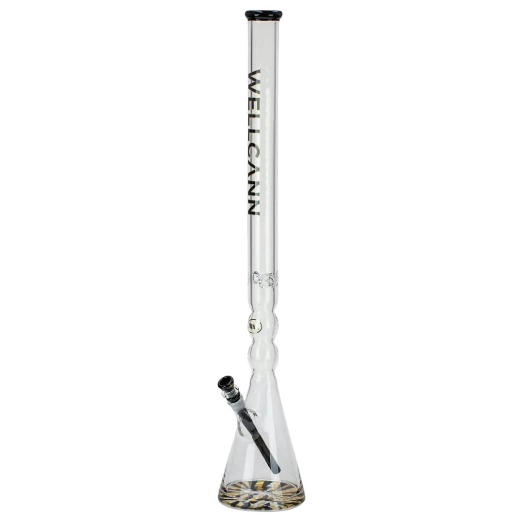 32" WellCann 7mm Curved Tube Beaker Bong with Thick Base - Black
