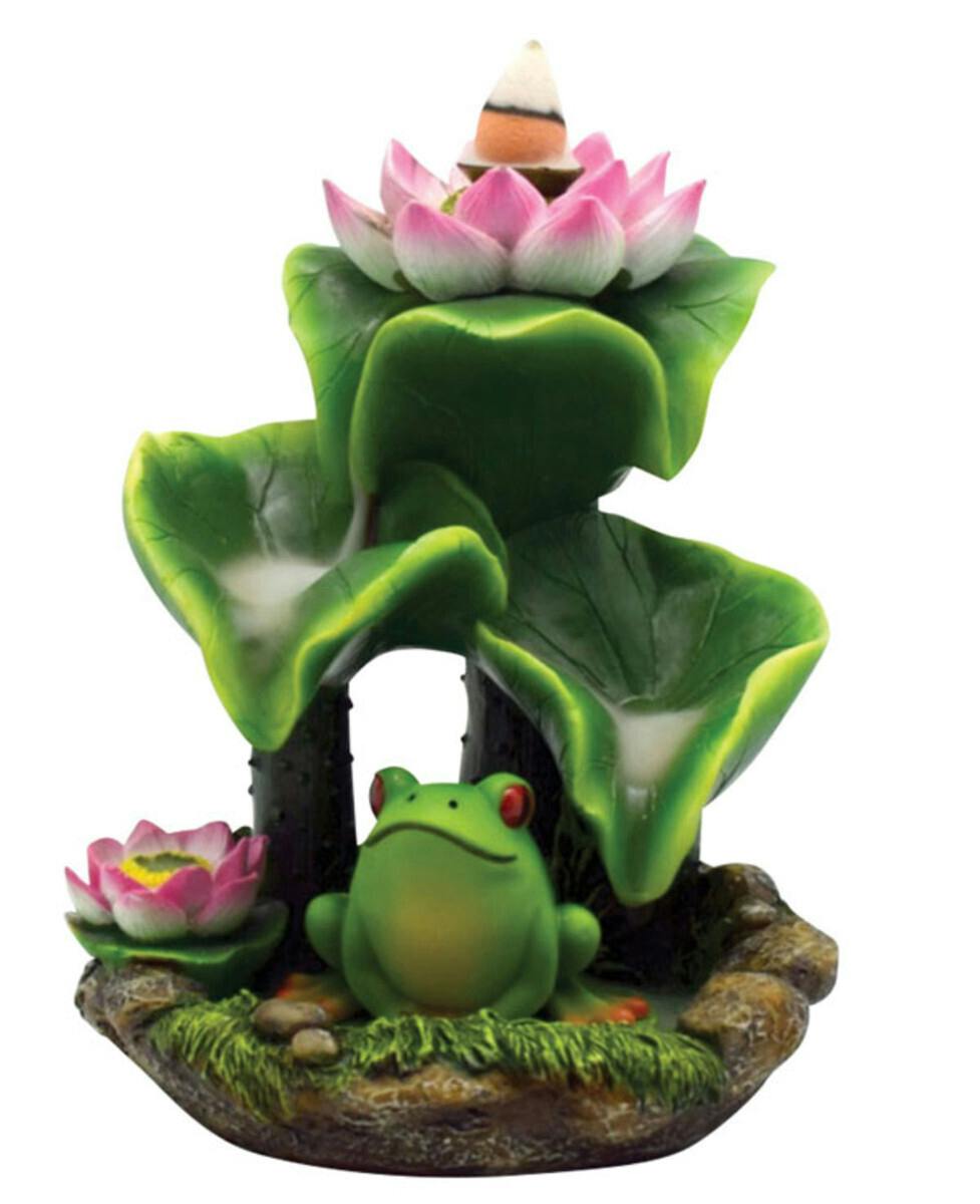 5.75" Frog Backflow Incense Burner - Polyresin