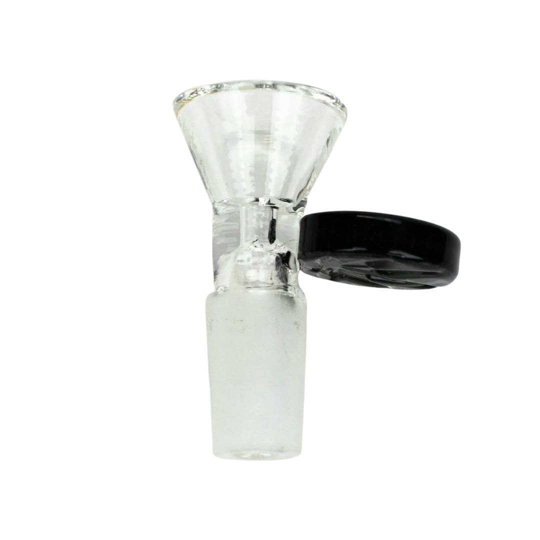 Leaf Stamped Bowl for 14mm Female Joint - Black