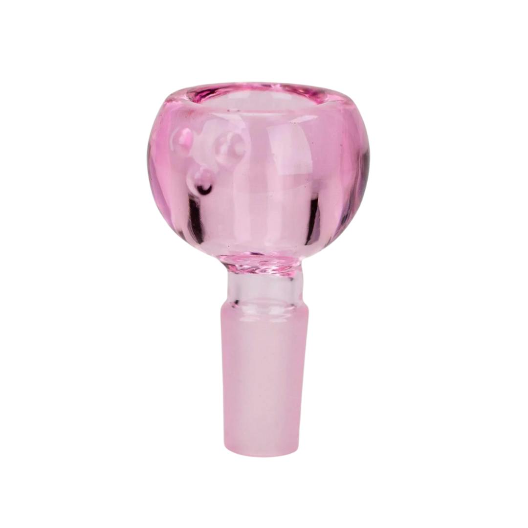 Thick Glass Bowl 14mm - Round Tri-Dot - Pink