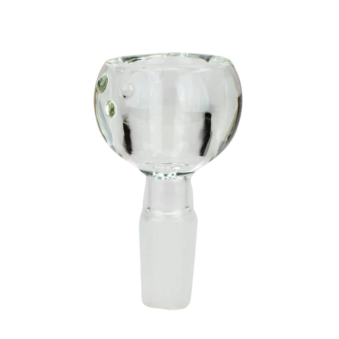 Thick Glass Bowl 14mm - Round Tri-Dot - Clear
