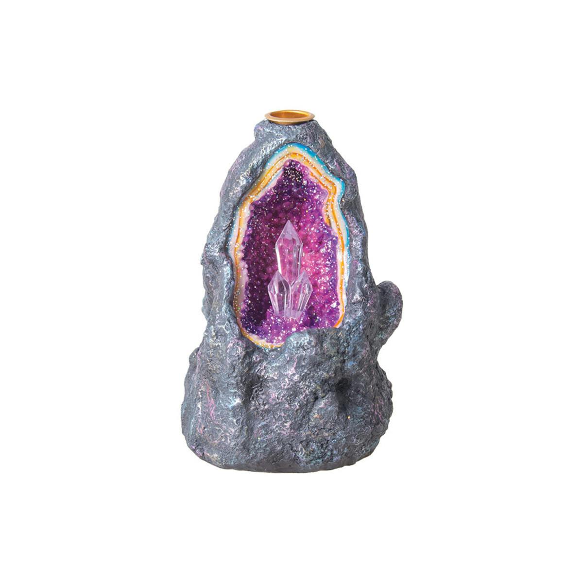 6.5" Crystal Cave Backflow Incense Burner W/ LED Light