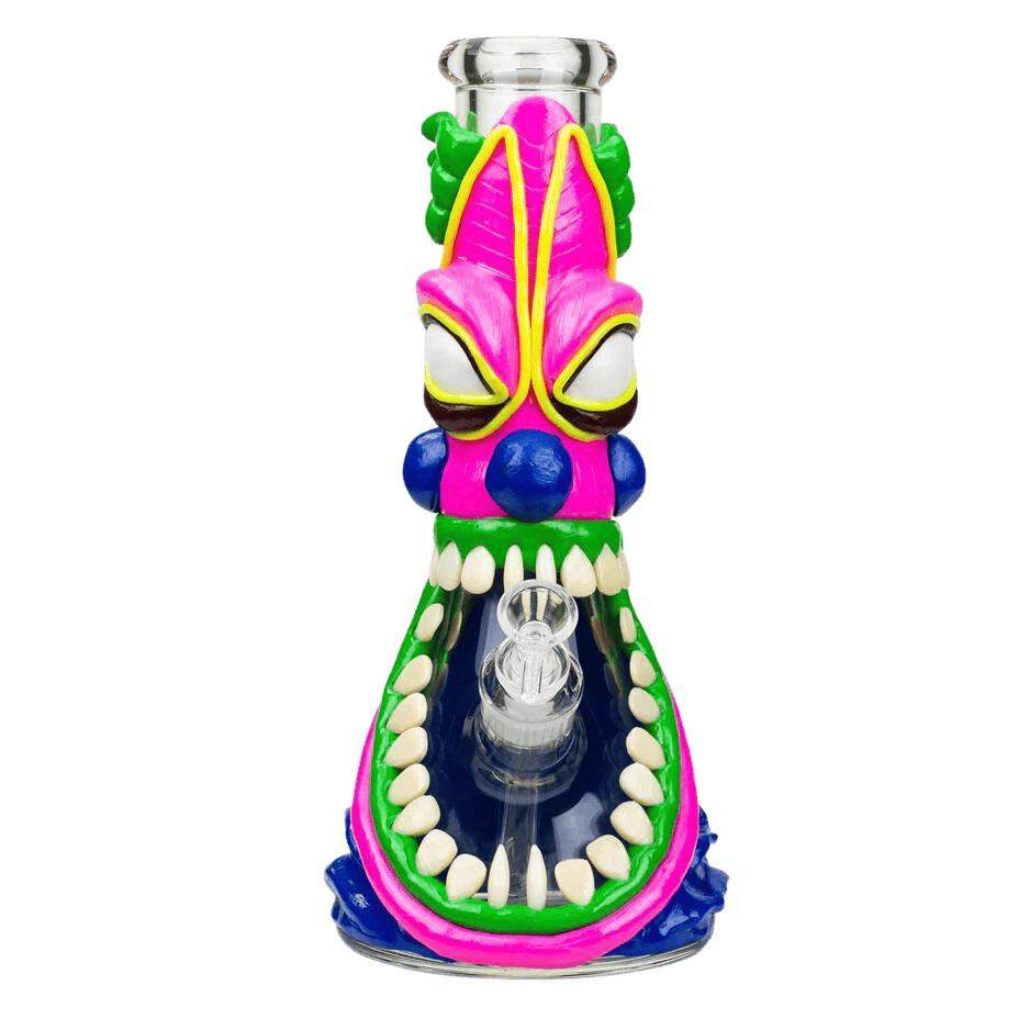 12.5" Resin 3D Artwork 7mm Glass Beaker Water Bong - Blue