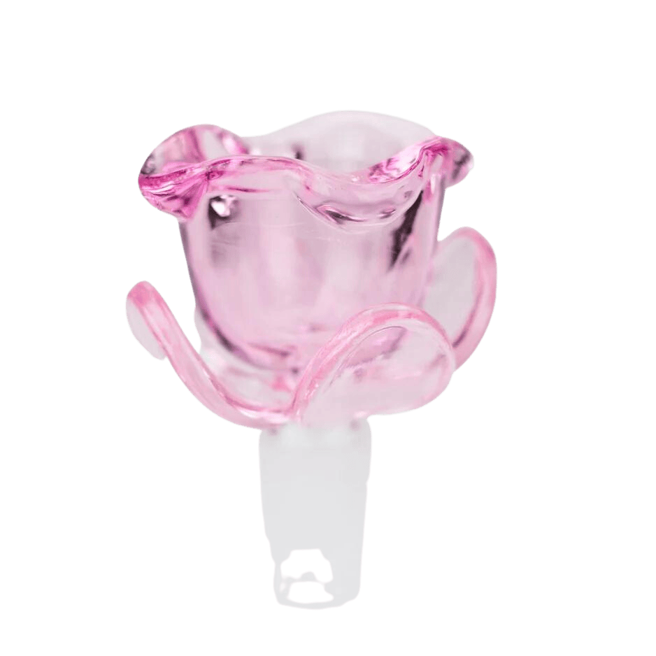 Flower shape glass large bowl - Pink