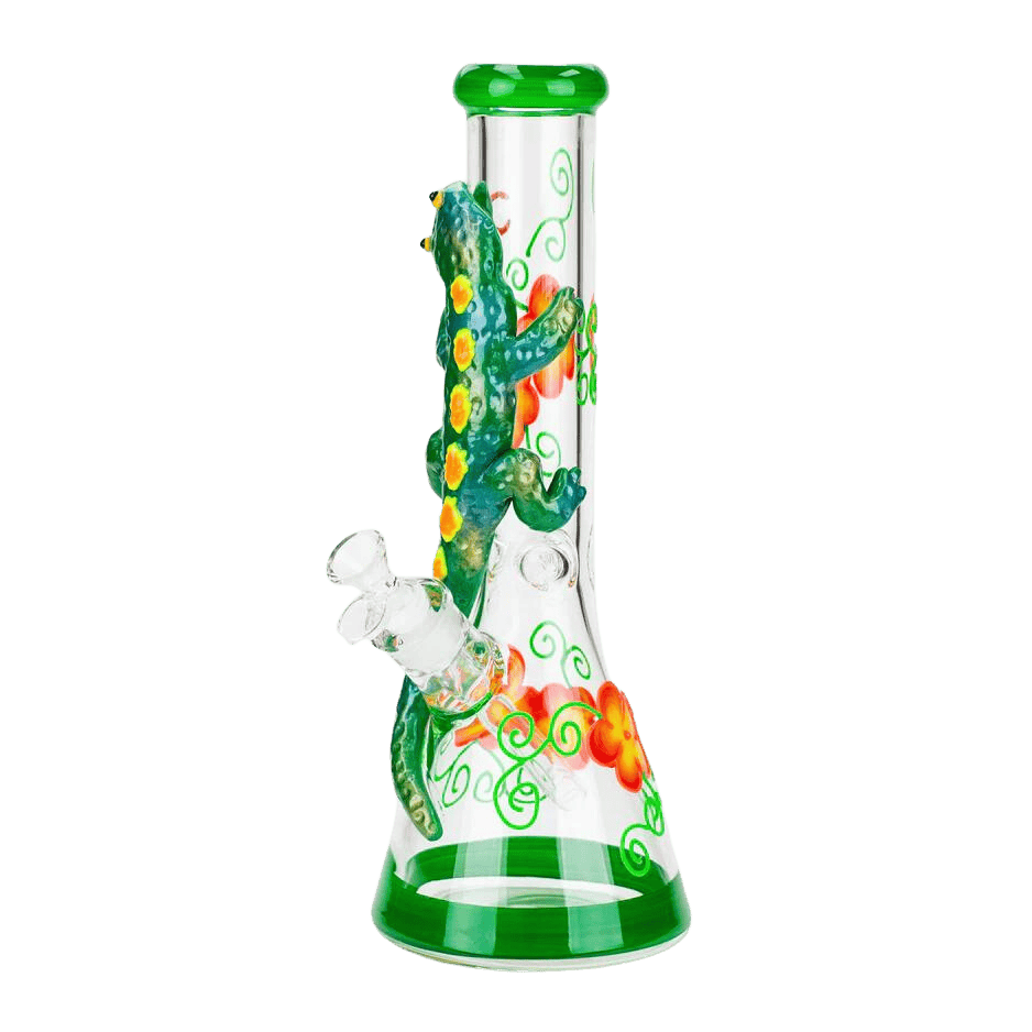 14" Resin 3D Glow in the Dark Artwork 7mm Glass Water Bong - Mushroom