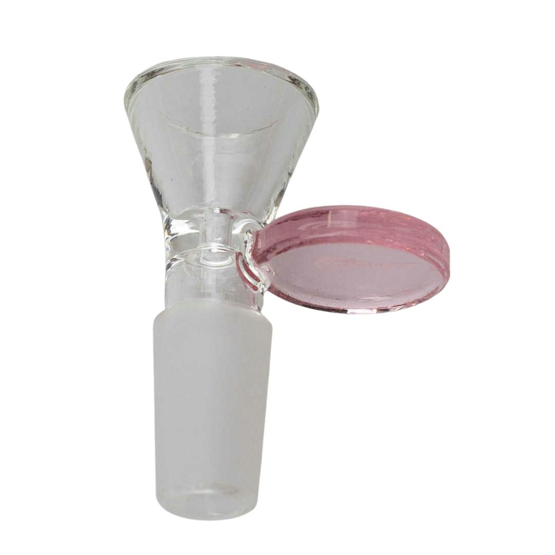 Glass Bowl with Round Handle - Pink Handle