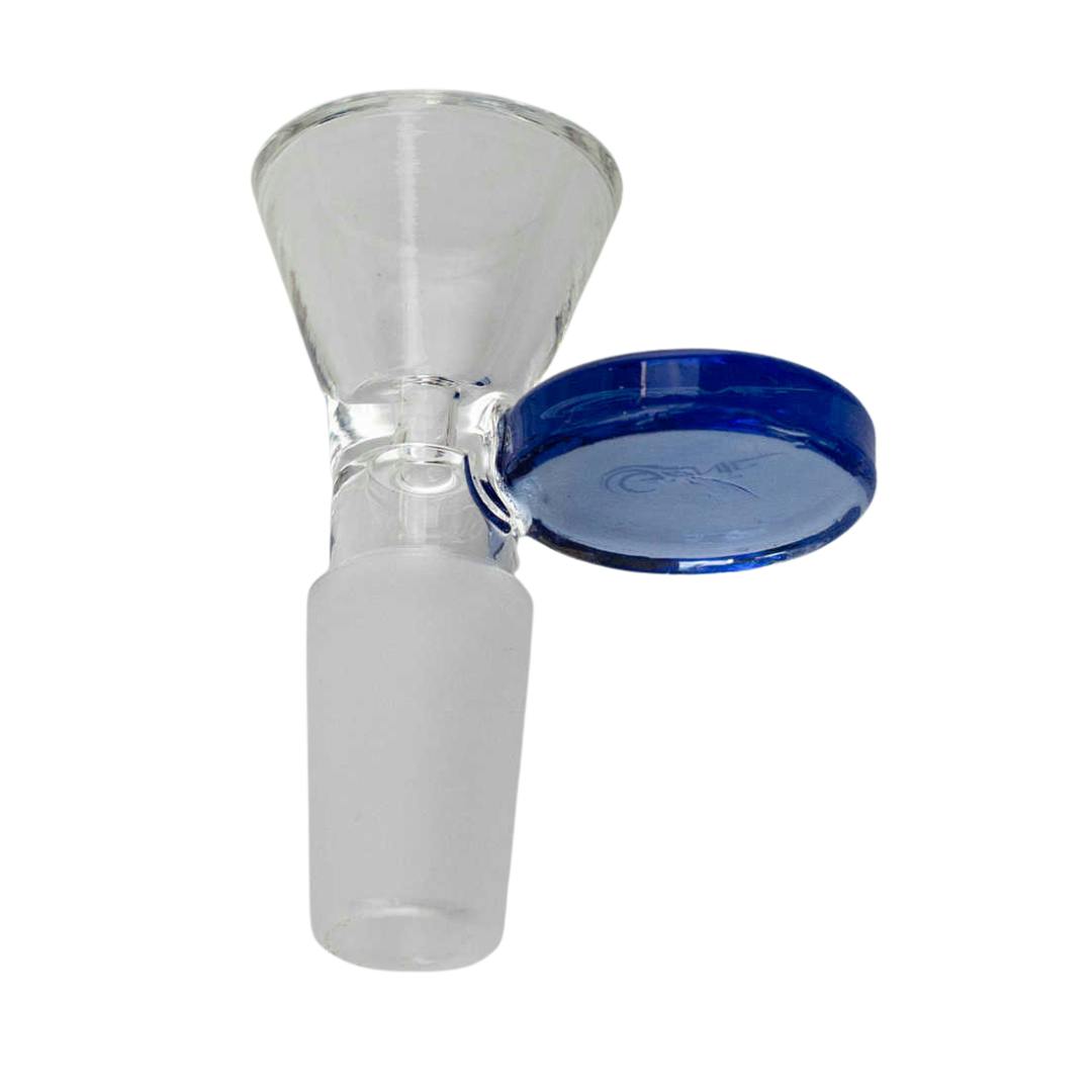 Glass Bowl with Round Handle - Blue Handle