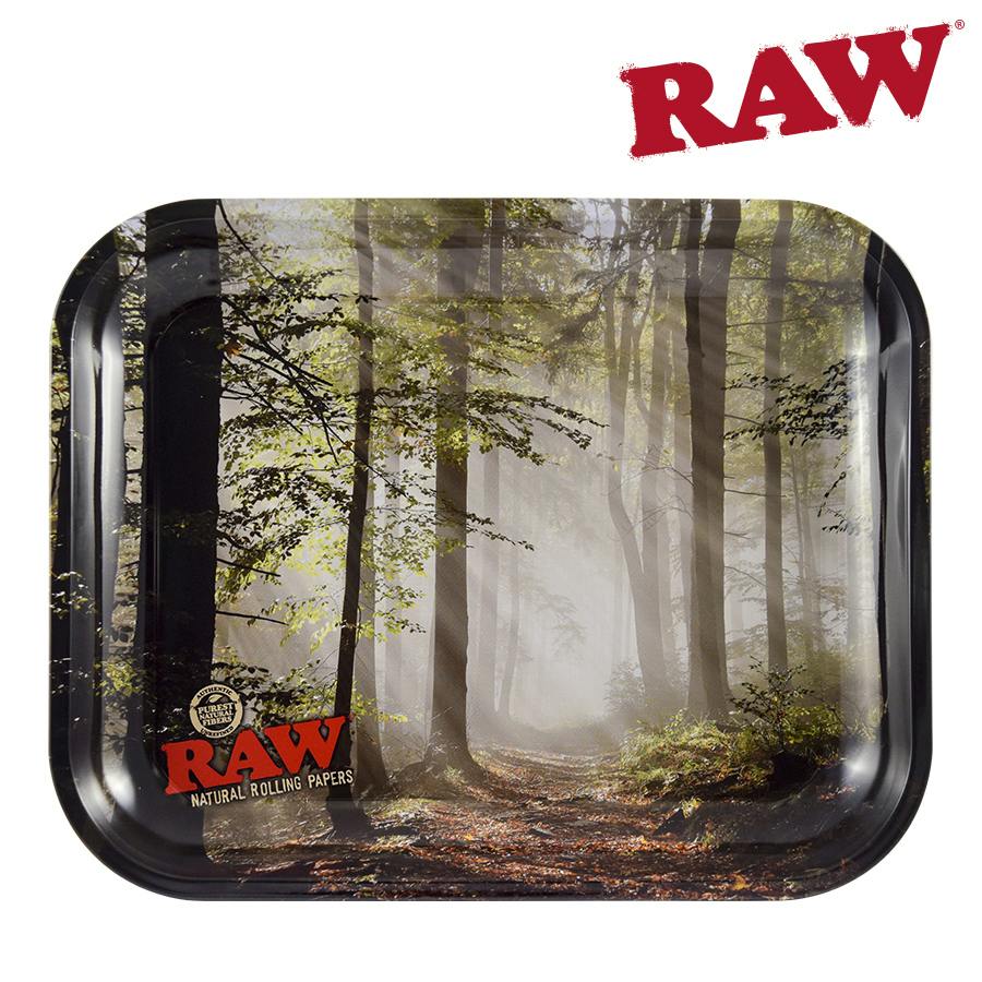 Large RAW Rolling Tray - Smokey Forest