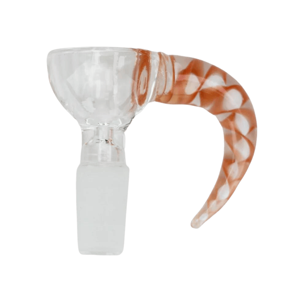 Thick Large bowl with horn handle - Orange