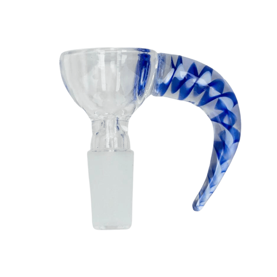 Thick Large bowl with horn handle - Blue