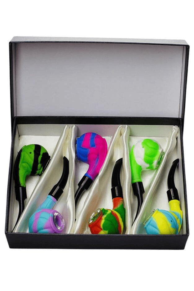 Sherlock Silicone pipe with glass bowl - Various Colours