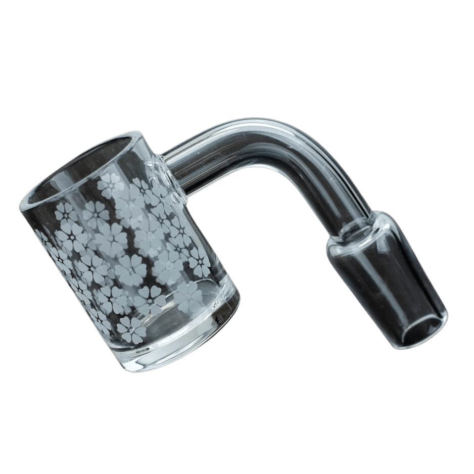 Flat top Original banger with sandblast graphic for 14 mm male joint - Flower