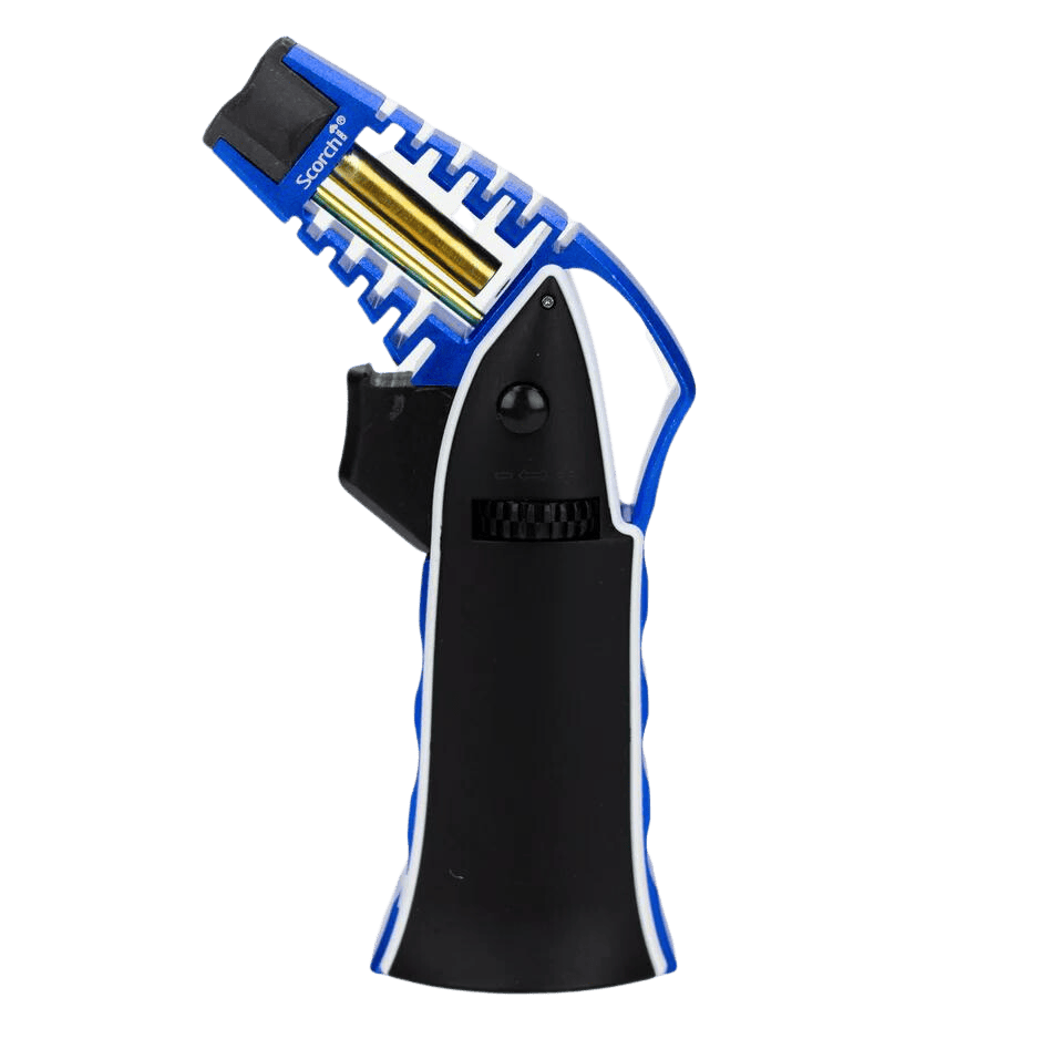 Scorch Torch - Adjustable Single Jet Torch Lighter - Blue / White