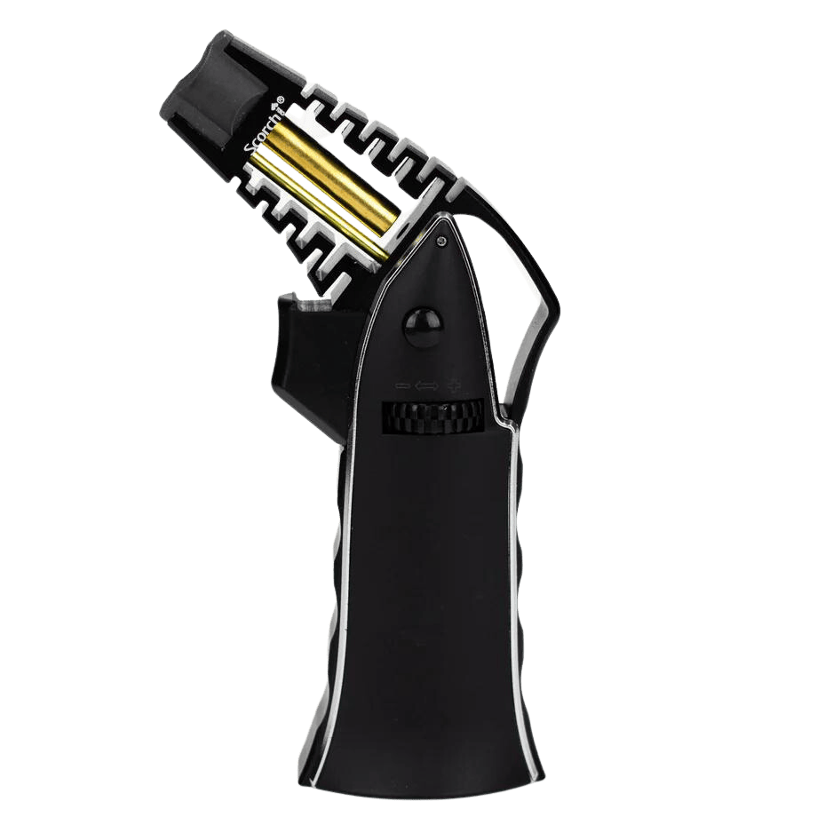 Scorch Torch - Adjustable Single Jet Torch Lighter - Black / Silver