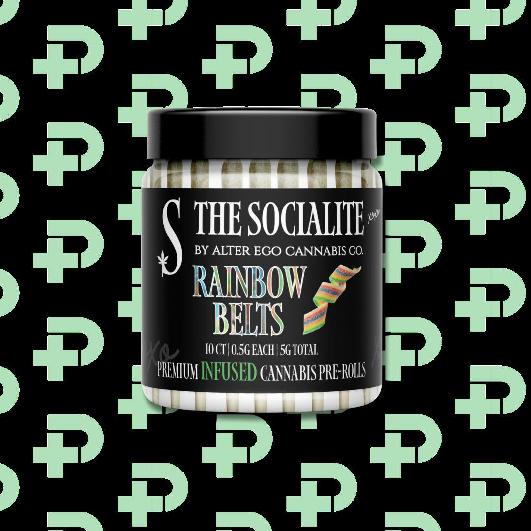 The Socialite by Alter Ego - 10 Pack Infused Preroll - Rainbow Belts