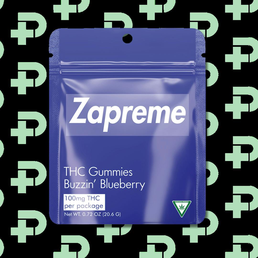Zapreme 100mg Gummies - Buzzin Blueberry