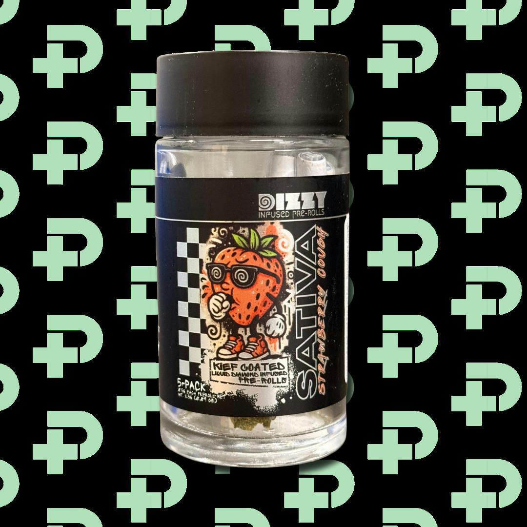 Dizzy 5 Pack Infused Prerolls - Strawberry Cough cannabis product