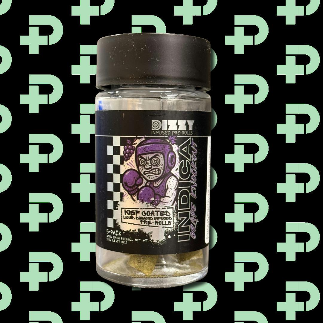 Dizzy 5 Pack Infused Prerolls - Grape Knockout cannabis product