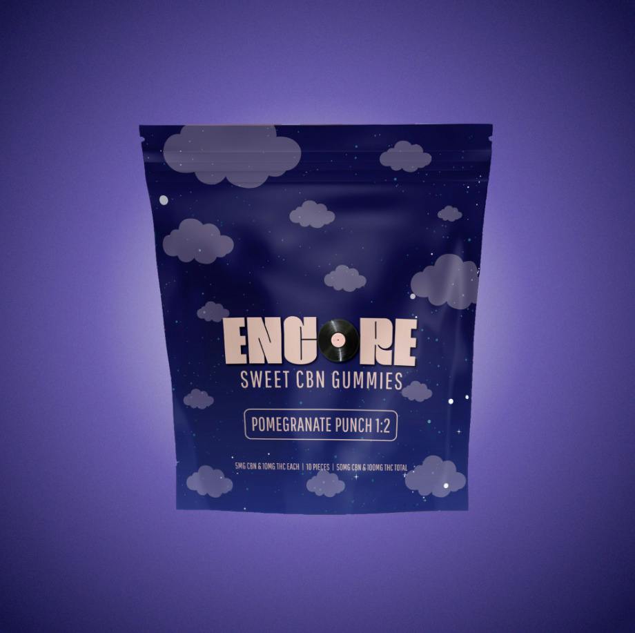 Encore - Gummies - Pomegranate Punch (1:2 CBN/THC) (I) (100mg)