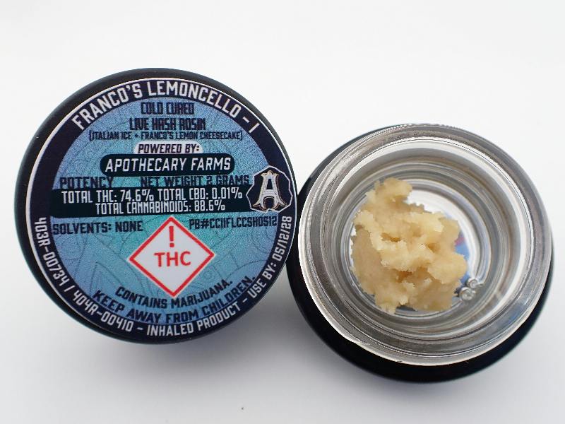 Franco's Lemoncello Live Hash Rosin - I 2G
