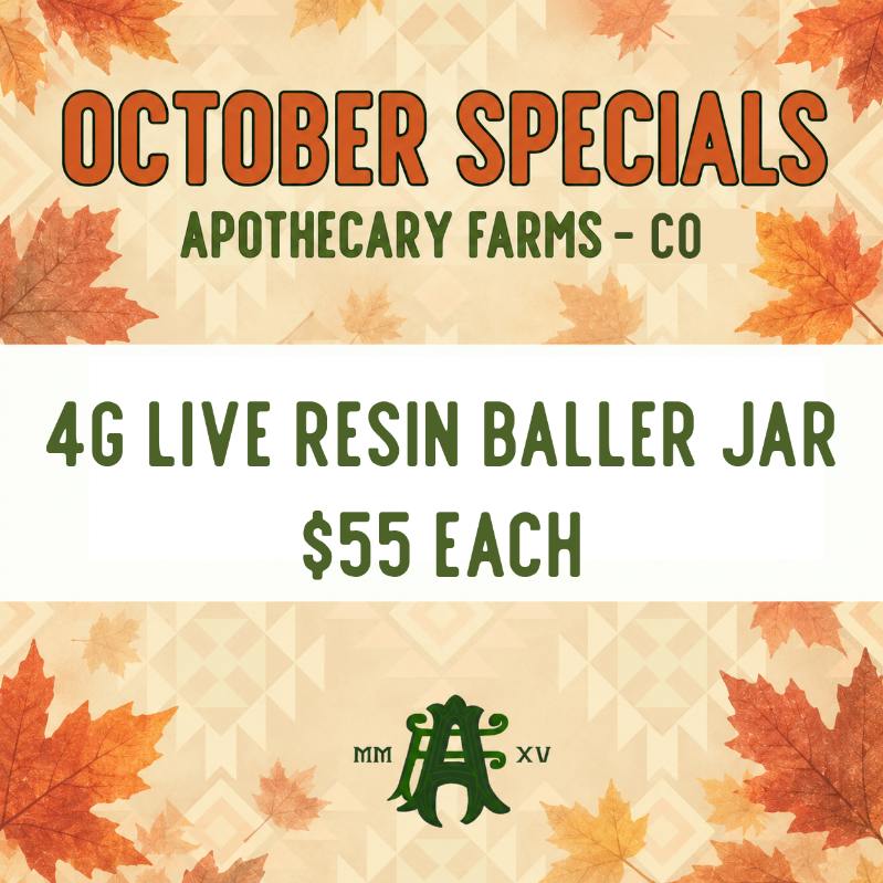 *October Specials* 4G Live Resin Baller Jar $55 Each