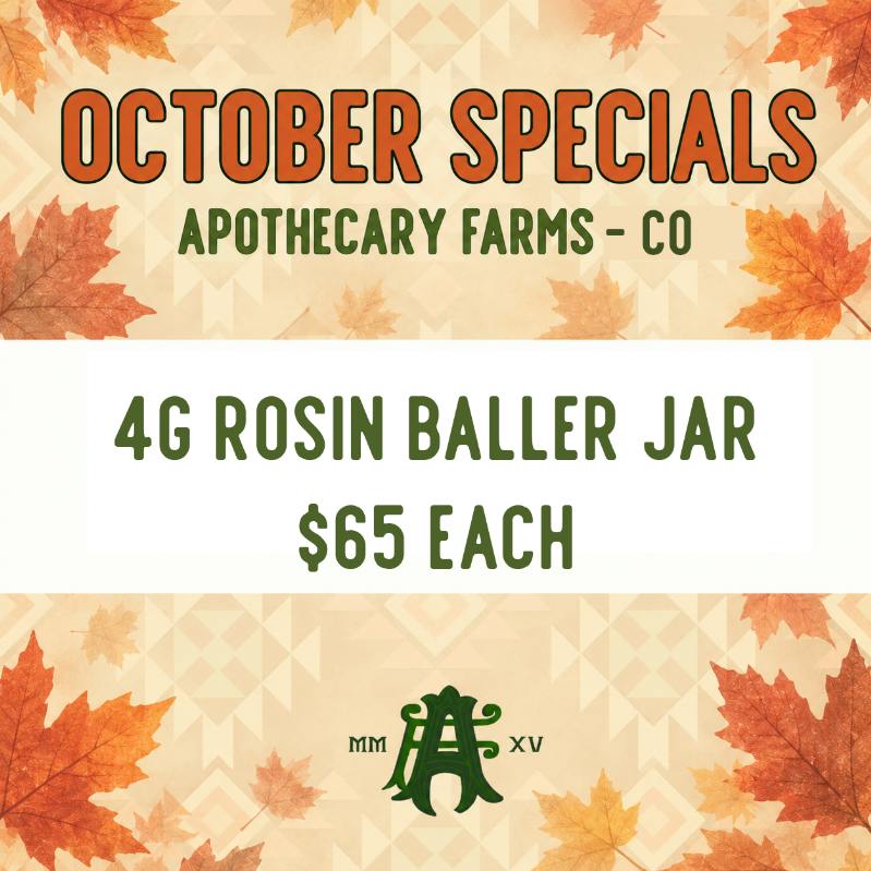 *October Specials* 4G Rosin Baller Jar $65 Each