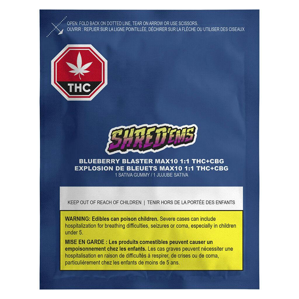 Blueberry Blaster Max10 1:1 THC:CBG Gummy - 1 Pack