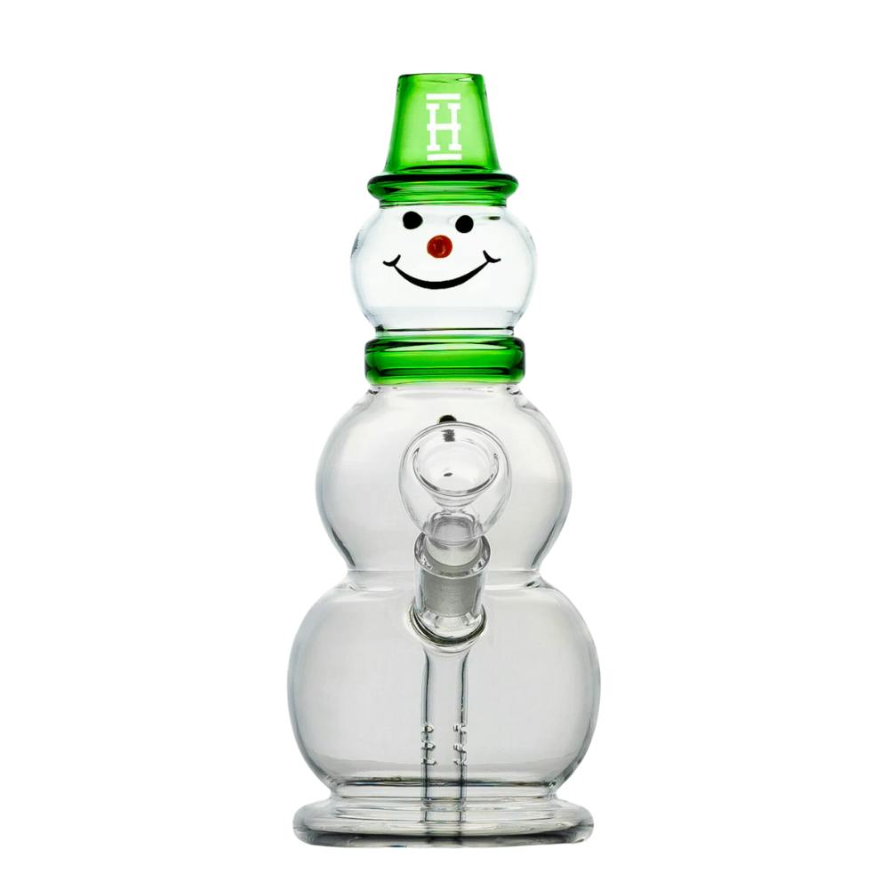 Snowman Bong - 8" - Green